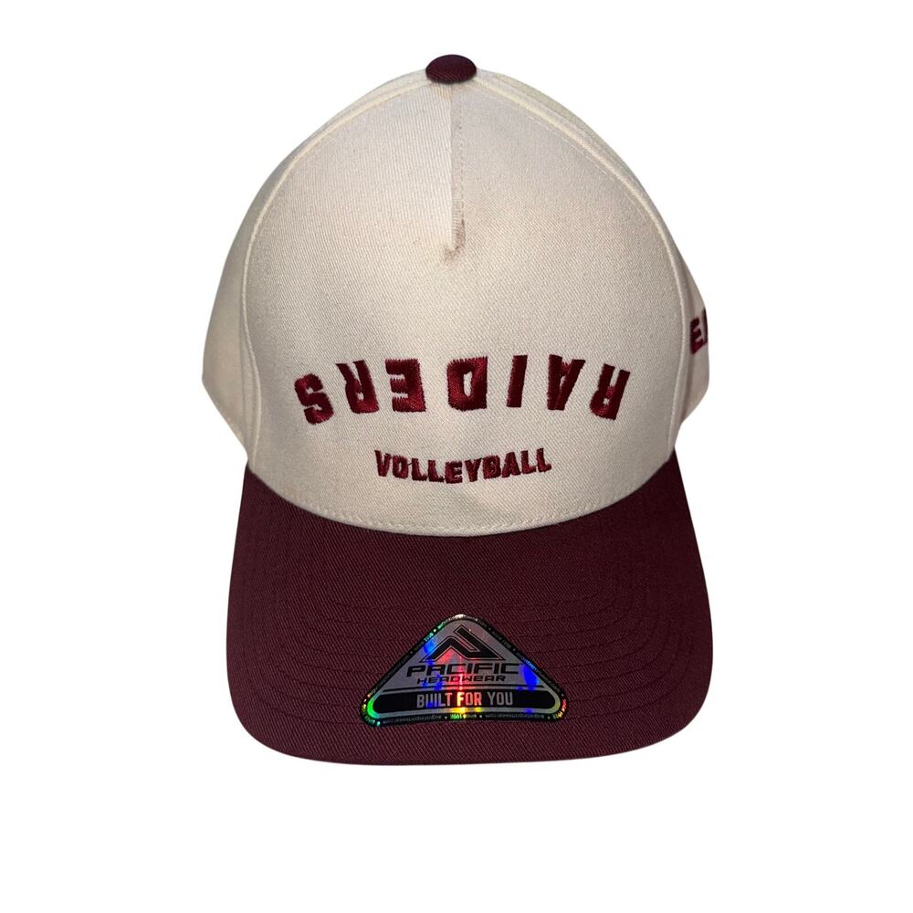 Raiders Volleyball 5 Panel Hat Maroon Cream Pacific Headwear P814 NWT